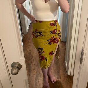 UO Floral midi skirt